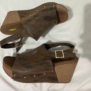 Volatile women’s brown wedge heels